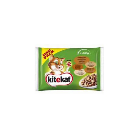 MFP.KITEKAT 4x100g DROBIOWE SMAKI W SOSI KURA + WOŁOWINA