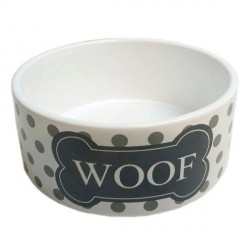 YARRO MISKA CERAM.WOOF SZARA 13*4,5cm