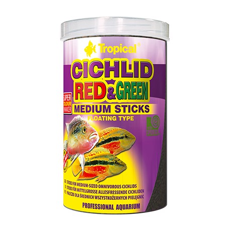 TROPICAL CICHLID RED&GREEN MEDIUM STICKS 250ml/90g