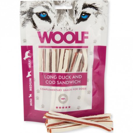 WOOLF LONG DUCK AND COD SANDWICH 100G