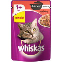 MFP.WHISKAS 85g POTRAWKA WOŁOWINA GALARE