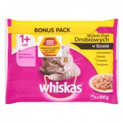 MFP.WHISKAS 4x100g DROBIOWE DANIE W SOSI