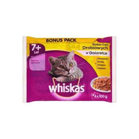 MFP.WHISKAS 4x100g SENIOR Z DROBIEM GALARETKA