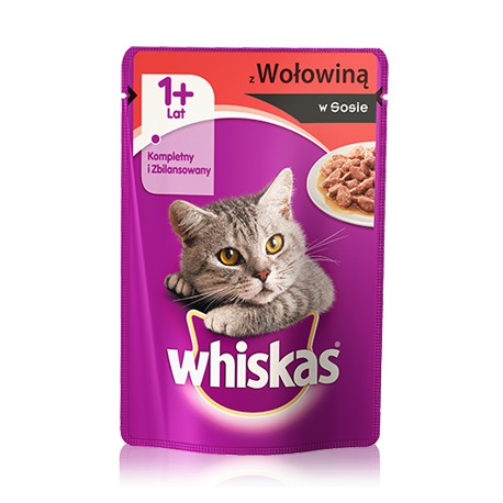 MFP.WHISKAS 100g WOŁOWINA W SOSIE