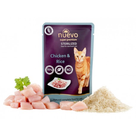 NUEVO CAT 85g STERILIZED CHICKEN RICE SASZETKA