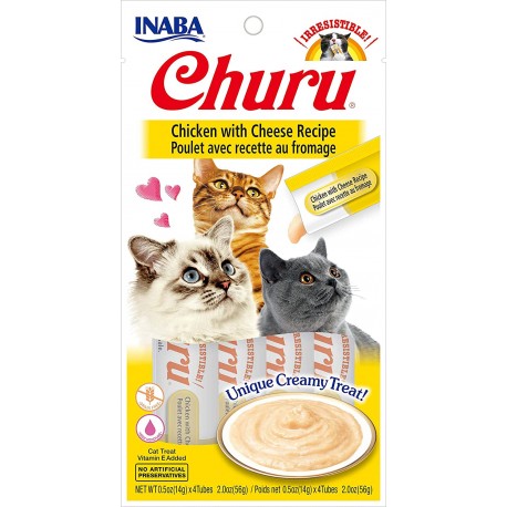 INABA CAT CHURU CHICKEN CHEES&BEEF 4*14g