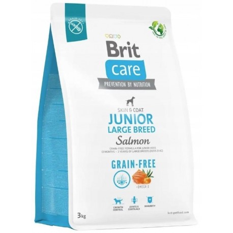 BRIT CARE 3kg JUNIOR LARGE BREED SALMON GRAIN FREE