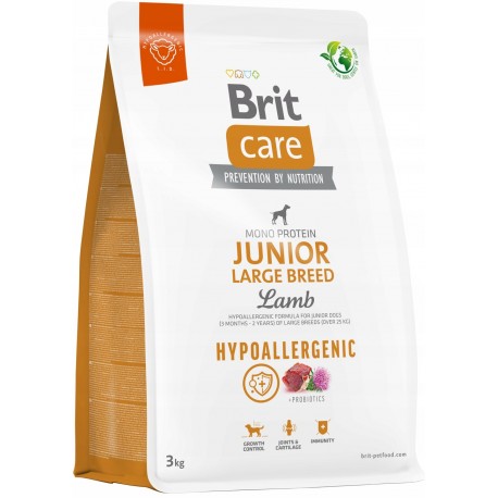 BRIT CARE 3kg JUNIOR LARGE BREED LAMB - HYPOALLERGENIC