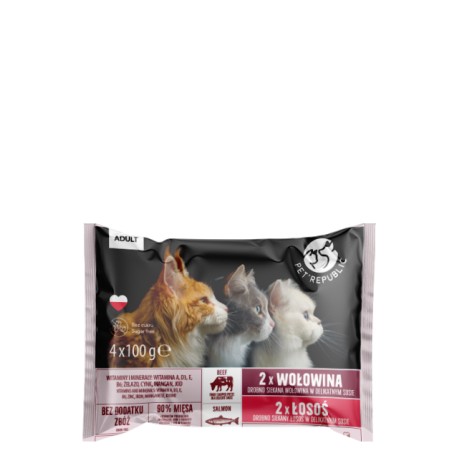 PetRepublic-KOT 4*100g ŁOSOŚ + WOŁOWINA