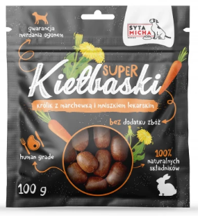 Syta Micha Kiełbaski z królikiem 100g