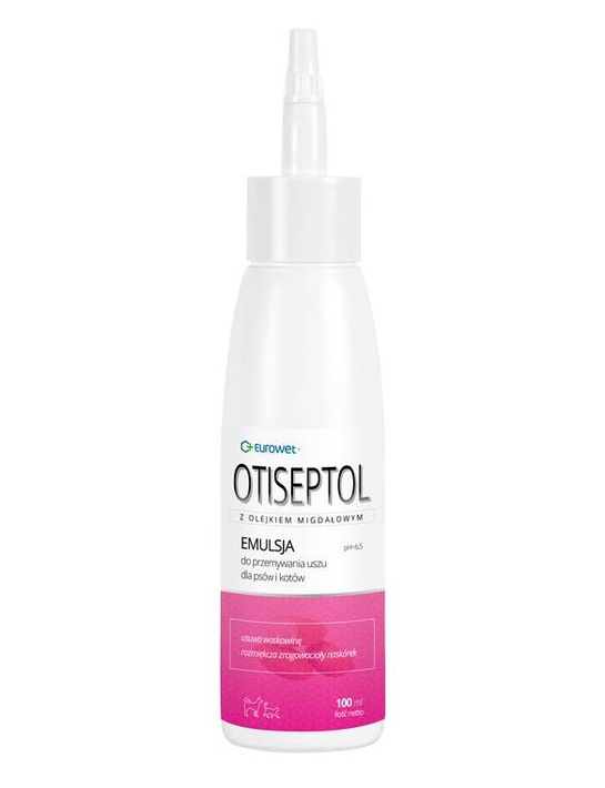 Eurowet Otiseptol Emulsja do przemywania uszu dla psów i kotów 100ml
