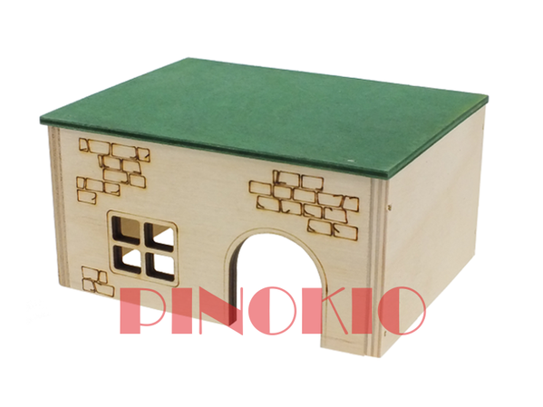 Pino drewniany domek dla chomika syryjskiego i innych gryzoni 17,5 x 12 x 9 cm