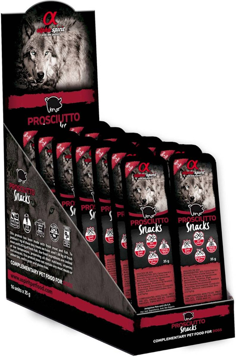 Alpha Spirit Prosciutto Snaks - kostka dla psa- szynka 35g