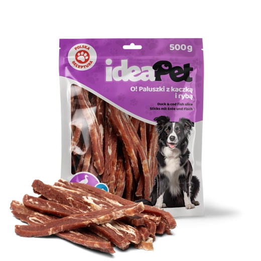 IDEAPET 500g PALUSZKI Z KACZKĄ I RYBĄ   
