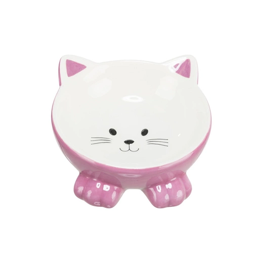 Trixie Miska ceramiczna, dla kota, w kształcie kota, różne kolory, 0.15 l/o 14 cm, wysoka