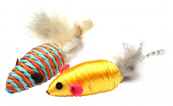 Pet Nova Zestaw 2 myszki z piórami 7x3cm