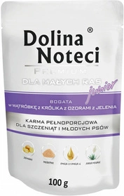 Dolina Noteci Junior Małe Rasy Wątróbka z Królika+Ozory Jelenia 100g