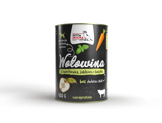 Syta Micha Wołowina z marchewką, jabłkiem i bazylią 400g