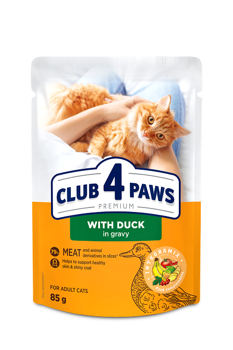 Club 4 Łapy Kot- Kaczka w sosie 85g 