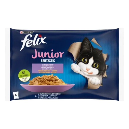 Felix Fantastic Junior – Kurczak + Łosoś 4x85 g