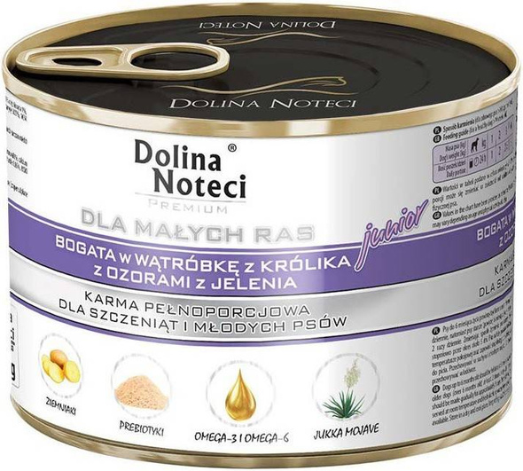 Dolina Noteci Junior Małe Rasy Wątróbka z Królika+Ozory Jelenia 185g