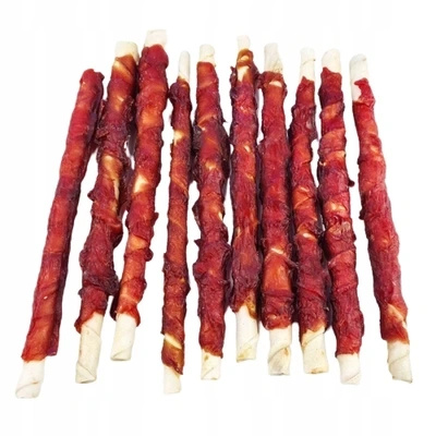 Przysmak dla psa biała skóra owinięta kaczką 1 kg