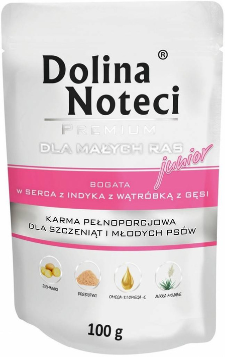 Dolina Noteci Junior Małe Rasy Serca indyka+Wątróbka Gęsi 100g