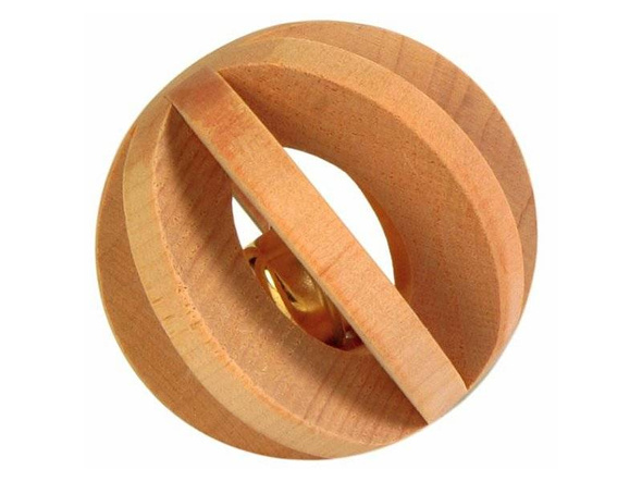Trixie 6187 Piłka drewniana z dzwonkiem 6cm
