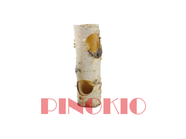 Pinokio Zabawka dla gryzoni dł. 20 cm otwory o śr. 4 cm