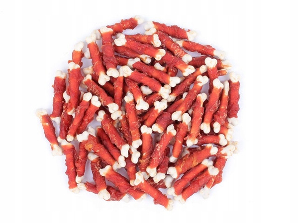 Przysmak dla psa kość wapniowa owinięta mięsem z kaczki 1 kg