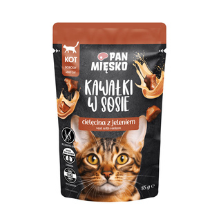 Pan Mięsko Kawałki w sosie Cielęcina z jeleniem 85g