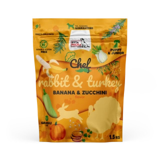 Syta Micha CHEF Puppy Królik i indyk, banan i cukinia 1.5kg