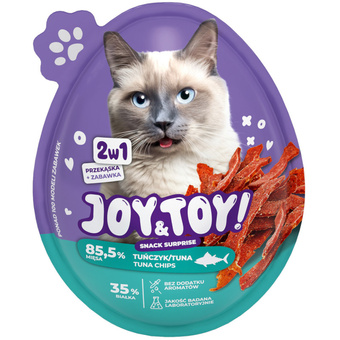 Joy&Toy Cat Jajko Niespodzianka o smaku Tuńczyka i  Zabawka 2w1 Dla Kota 