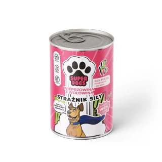 Uniszki  Karma mokra SUPERDOGS Strażnik Siły. Wieprzowina z wołowiną 400g