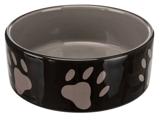 Trixie Miska Ceramiczna dla psa czarna w szare łapki 1,4L