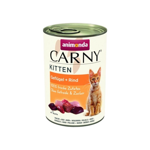 Animonda Carny Kitten – mokra karma dla kociąt Wołowina z indykiem (400 g)