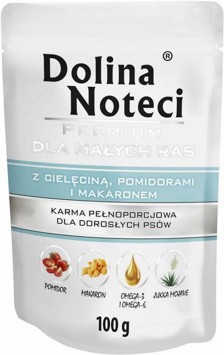 Dolina Noteci Małe Rasy- Cielęcina, Pomidor i Makaron 100g 