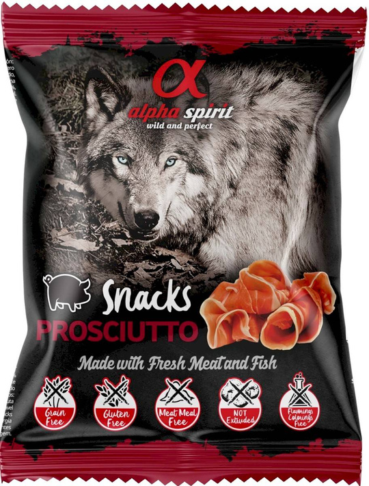 Alpha Spirit Prosciutto Snaks - kostka dla psa- szynka 50g