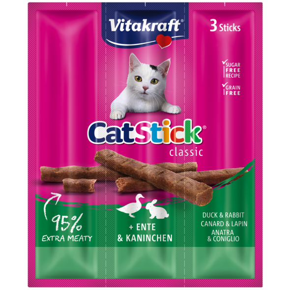 Vitakraft Cat Stick Mini Kaczka Królik 3szt.