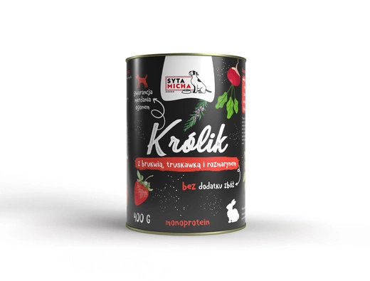 Syta Micha Królik z brukwią, truskawką i rozmarynem 400g 