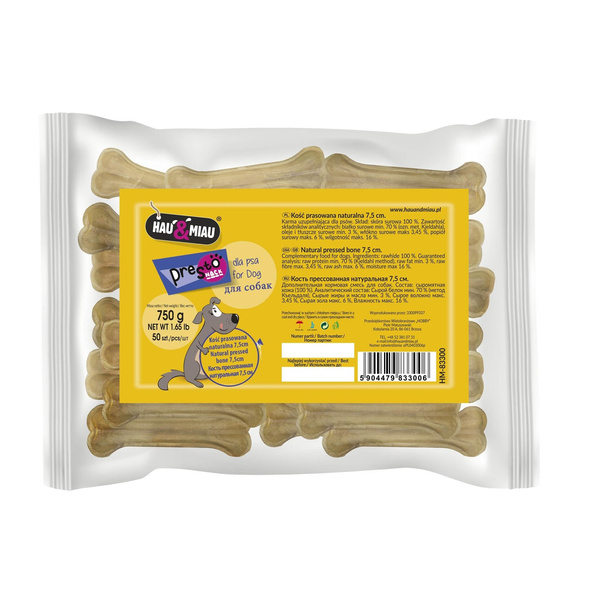 KOŚĆ PRASOWANA NATURALNA 7,5cm/50szt OP 