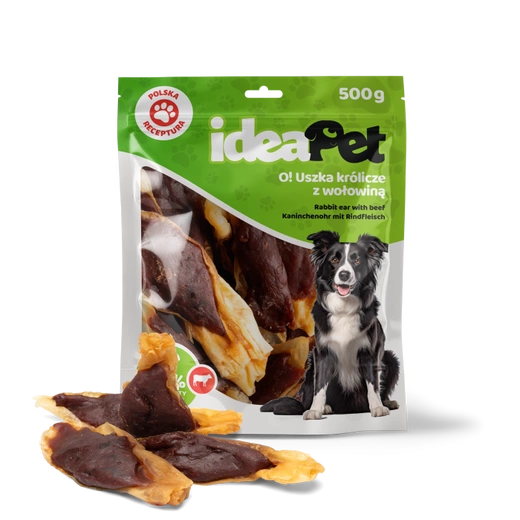 IDEAPET 500g USZKA KRÓLICZE Z WOŁOWINĄ  