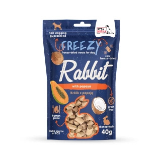 Syta Micha FREEZY – Liofilizowane smaczki z królikiem i papają 40g