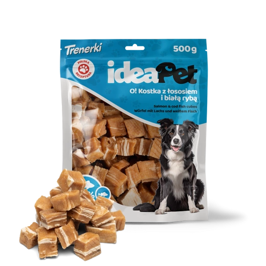 IDEAPET 500g KOSTKA Z ŁOSOSIEM I BIAŁĄ  