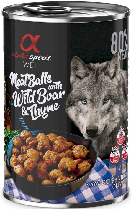 Alpha Spirit Klopsiki Dzik & Tymianek 400g