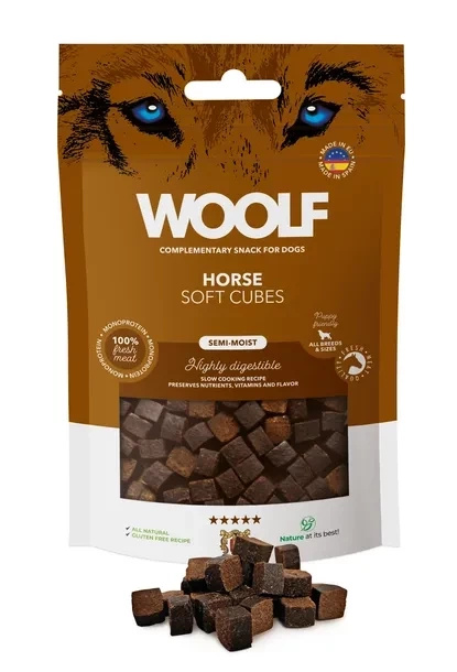 Woolf Soft Cubes - Monoprotein Horse 100g