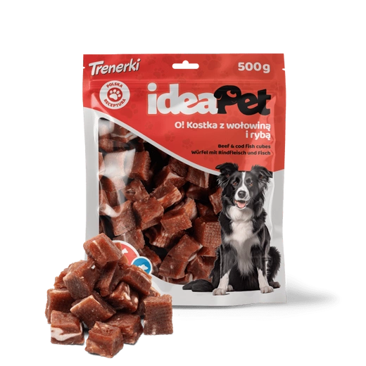 IDEAPET 500g KOSTKA Z WOŁOWINĄ I RYBĄ   