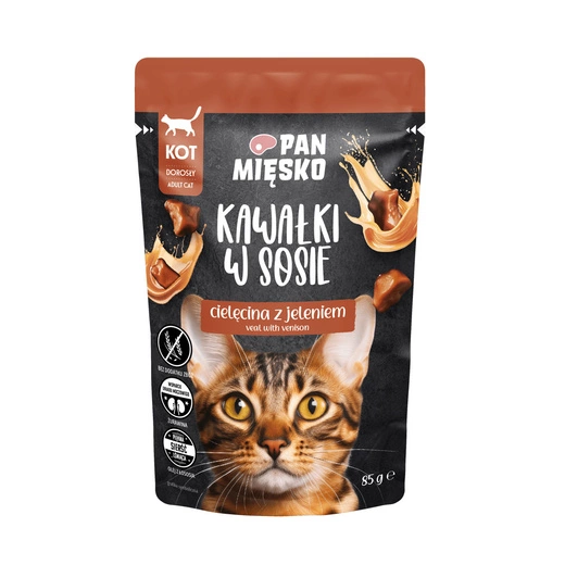 Pan Mięsko Kawałki w sosie Cielęcina z jeleniem 85g
