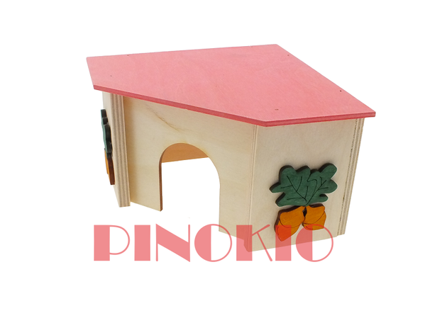Pinokio drewniany domek narożny dla chomika syryjskiego 14,5 x 14,5 x 9 cm