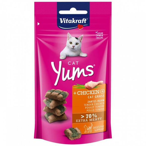 Vitakraft Cat Yums z kurczakiem i kocią trawą 40g 